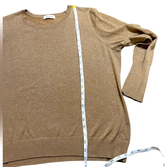 Calvin Klein Bronze Metallic Shimmer Sweater – No Size Tag (Fits Like large - Picture 4 of 5